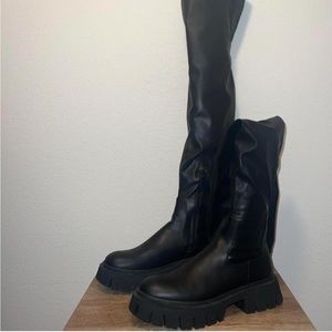 Tall over the knee boots from Zara in black